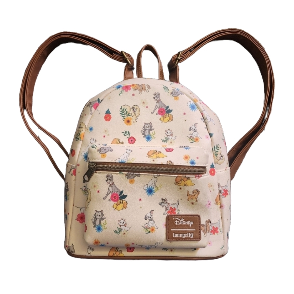 Loungefly Disney Pets Dogs & Cats Floral Backpack *FLAW - Picture 1 of 15